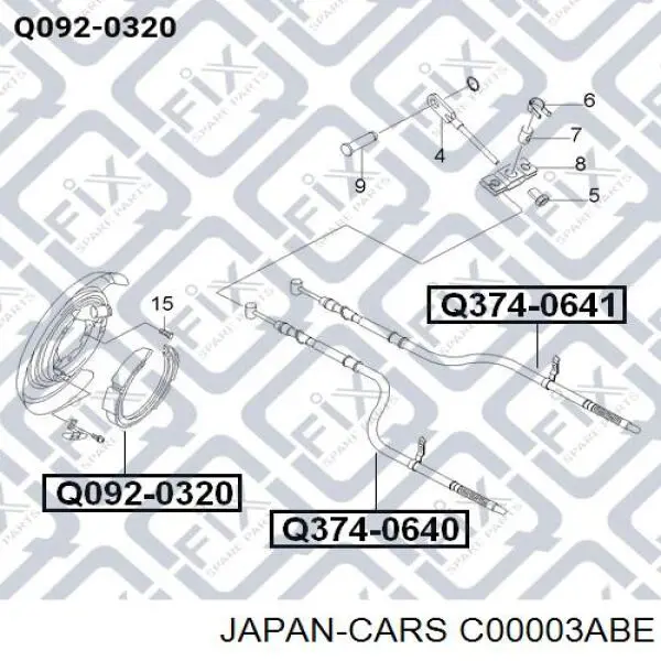 Колодки ручника/стоянкового гальма C00003ABE Japan Cars