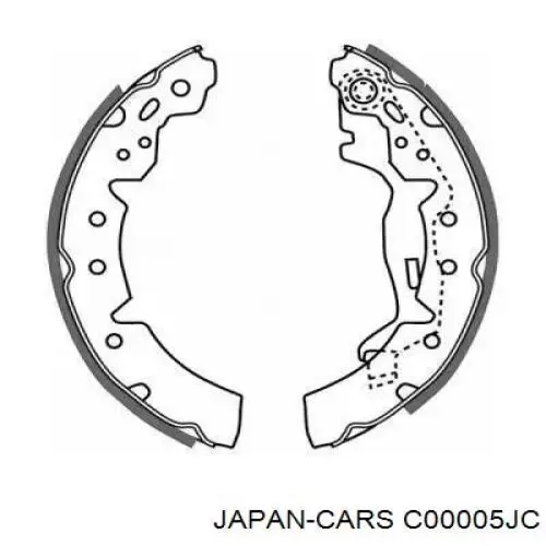 C00005JC Japan Cars Колодки гальмівні задні, барабанні