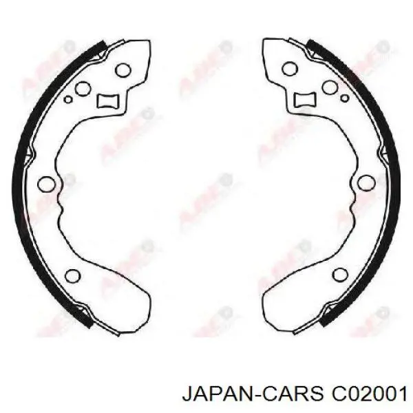 C02001 Japan Cars колодки гальмові задні, барабанні