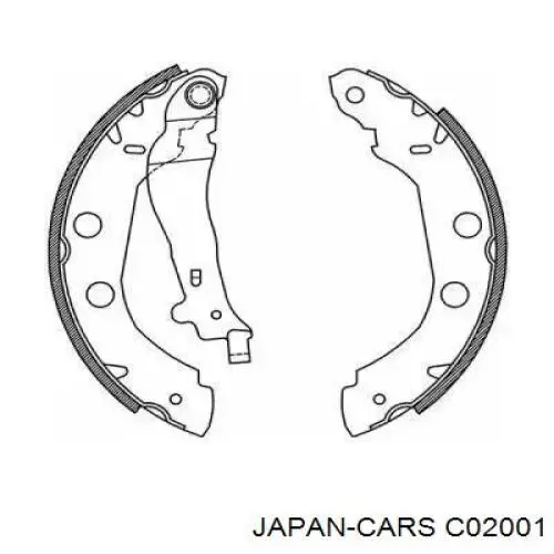 C02001 Japan Cars Колодки гальмівні задні, барабанні