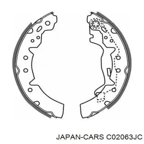 Колодки гальмові задні, барабанні Japan Cars C02063JC ціна, від 21.54 USD