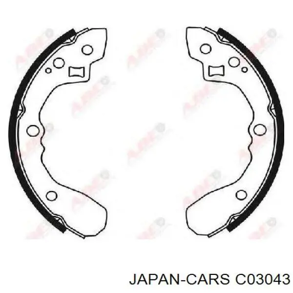 Купити C03043 Japan Cars Колодки гальмові задні, барабанні