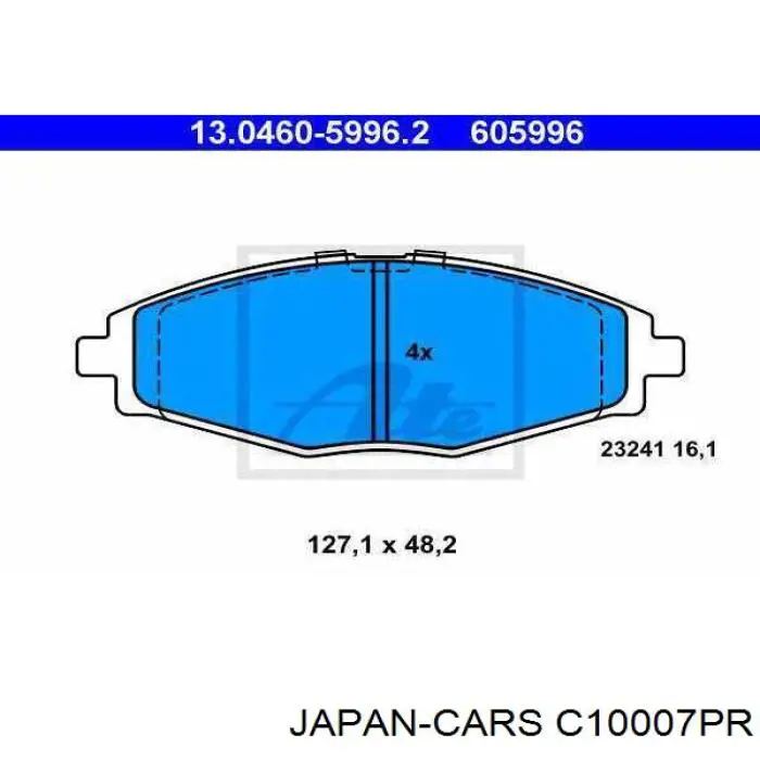Гальмівні колодки Japan Cars C10007PR ціна, від 9.96 USD