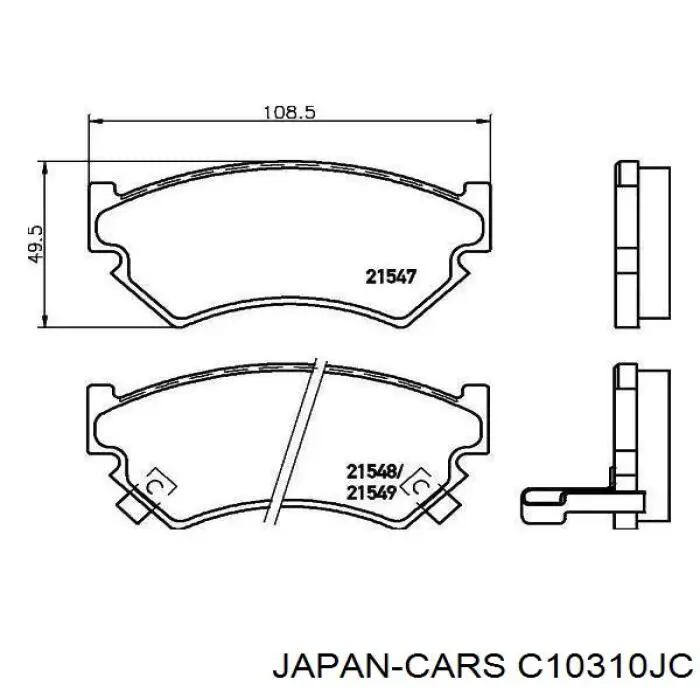 Купити C10310JC Japan Cars Колодки гальмівні передні, дискові