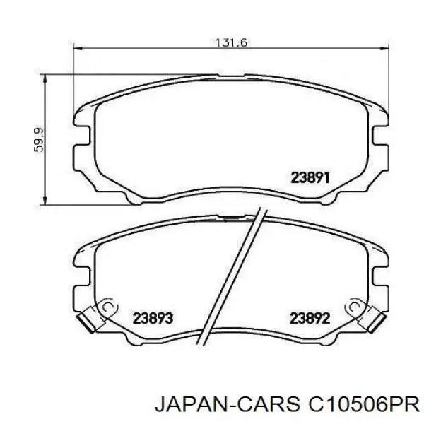 Купити C10506PR Japan Cars Колодки гальмівні передні, дискові