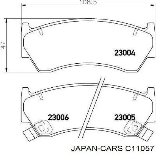 C11057 Japan Cars колодки гальмівні передні, дискові