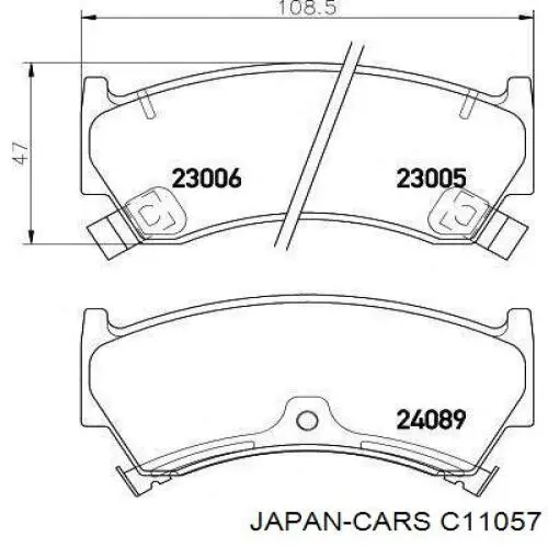 Гальмівні колодки Japan Cars C11057 ціна, від 15.05 USD