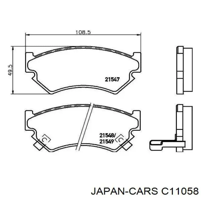 C11058 Japan Cars колодки гальмівні передні, дискові