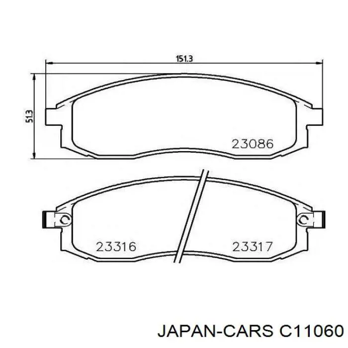 Гальмівні колодки Japan Cars C11060 ціна, від 20.77 USD