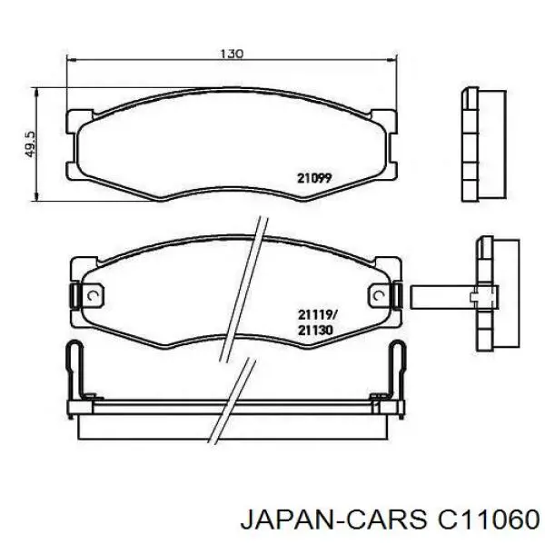 Колодки гальмівні передні, дискові C11060 Japan Cars