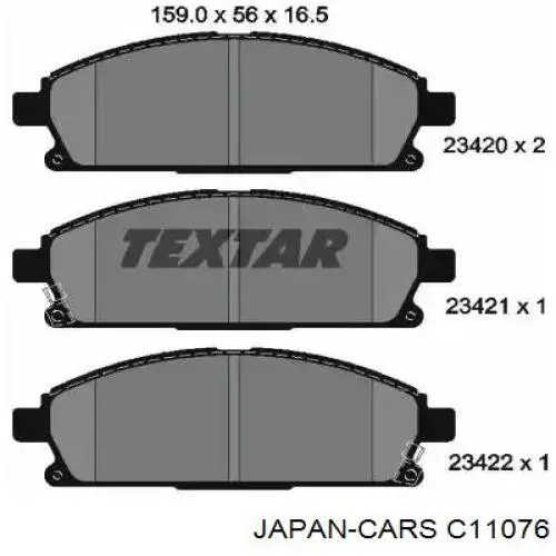 Передні тормозні колодки C11076 Japan Cars