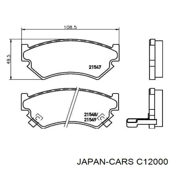 Гальмівні колодки Japan Cars C12000 ціна, від 32.19 USD
