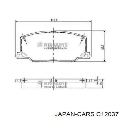 Гальмівні колодки Japan Cars C12037 ціна, від 13.96 USD