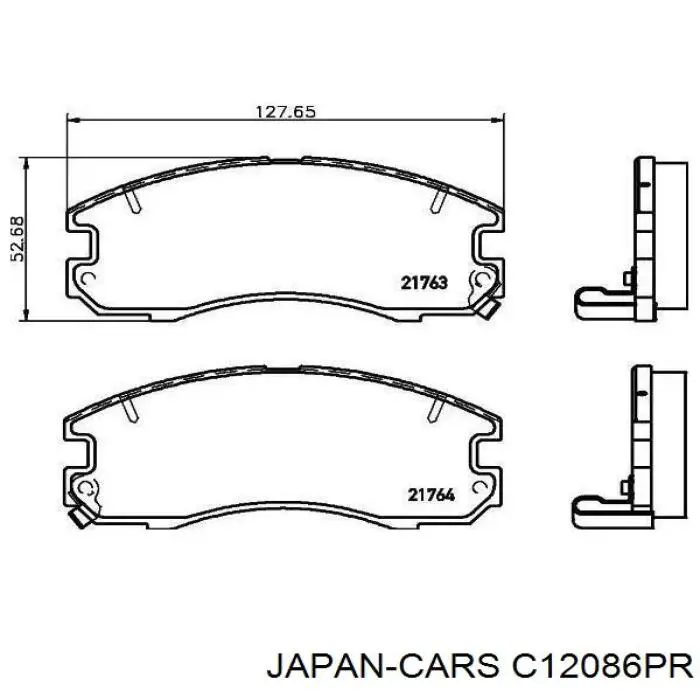 Купити C12086PR Japan Cars Колодки гальмівні передні, дискові