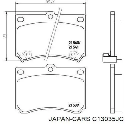 Купити C13035JC Japan Cars Колодки гальмівні передні, дискові