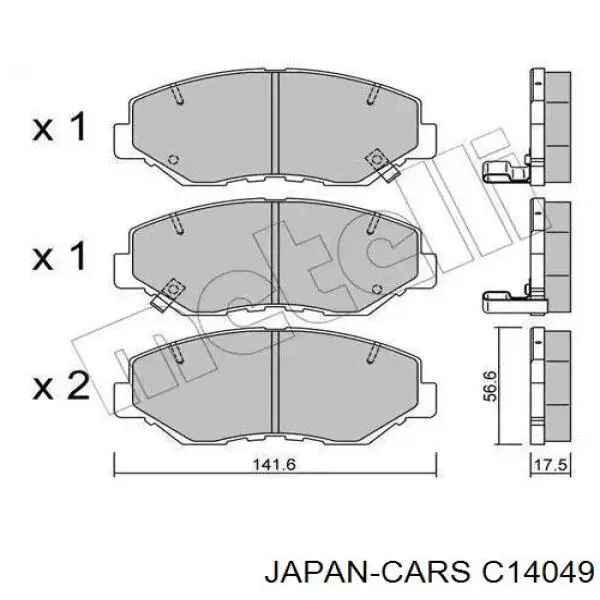 Гальмівні колодки Japan Cars C14049 ціна, від 17.00 USD
