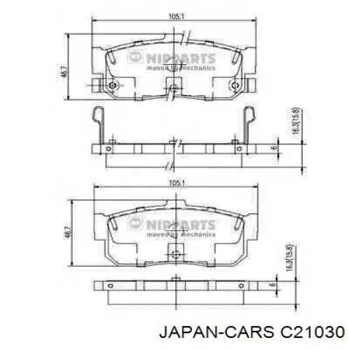 Колодки гальмові задні, дискові C21030 Japan Cars