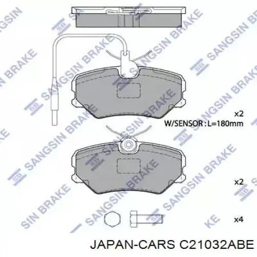 Колодки гальмові задні, дискові C21032ABE Japan Cars