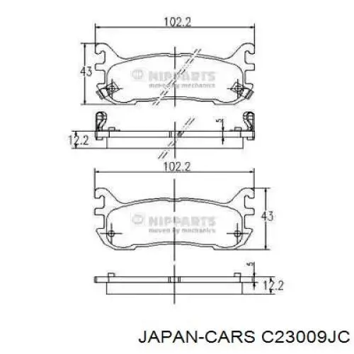 Задні гальмівні колодки Japan Cars C23009JC ціна, від 15.81 USD