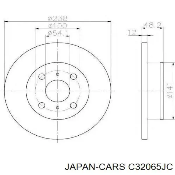 Диск гальмівний передній C32065JC Japan Cars