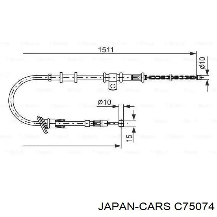C75074 Japan Cars Трос ручного гальма задній, правий