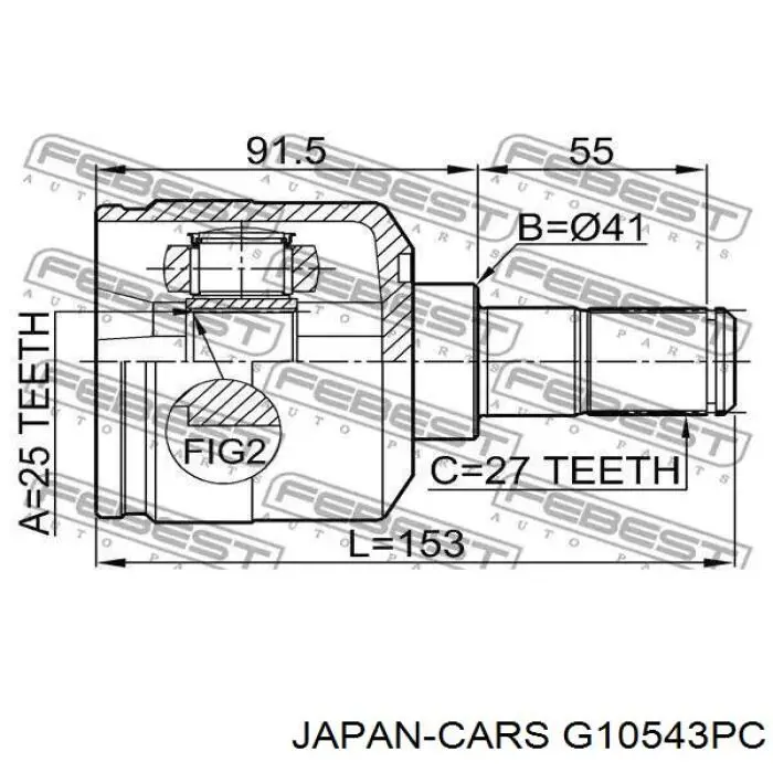 Купити G10543PC Japan Cars Шарнір приводу зовнішній