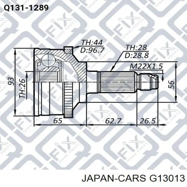 ШРУС зовнішній передній G13013 Japan Cars