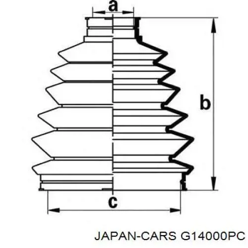 Пильник шарніра кутових швидкостей зовнішній передній Japan Cars G14000PC ціна, від 31.67 USD