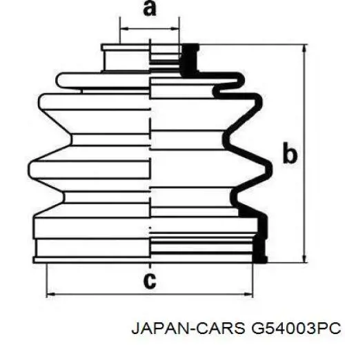 Пильник шарніра кутових швидкостей зовнішній передній Japan Cars G54003PC ціна, від 13.51 USD