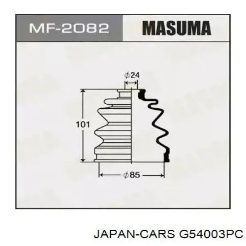 G54003PC Japan Cars Пильник ШРУСа зовнішній, передній піввісі