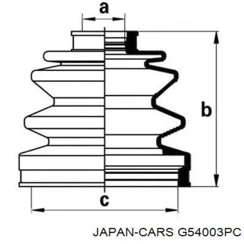 Пильник шарніра кутових швидкостей зовнішній передній Japan Cars G54003PC ціна, від 13.51 USD
