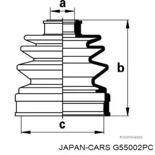 G55002PC Japan Cars Пильник ШРУСа зовнішній, передній піввісі