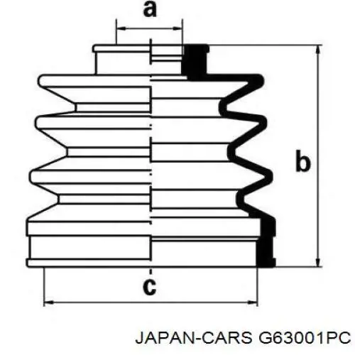 Пильник гранати внутрішній, передній півосі Japan Cars G63001PC ціна, від 5.77 USD