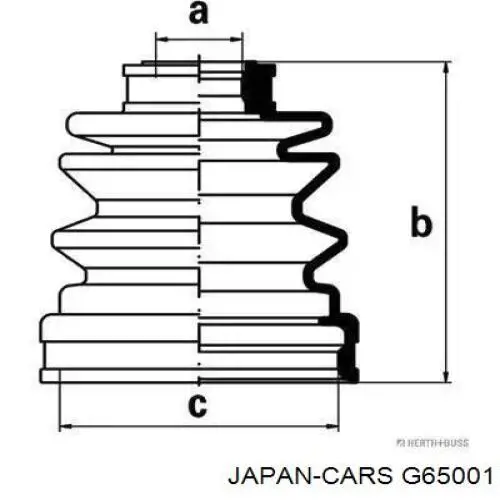 Купити G65001 Japan Cars Пильник шарніра кутових швидкостей внутрішній передній