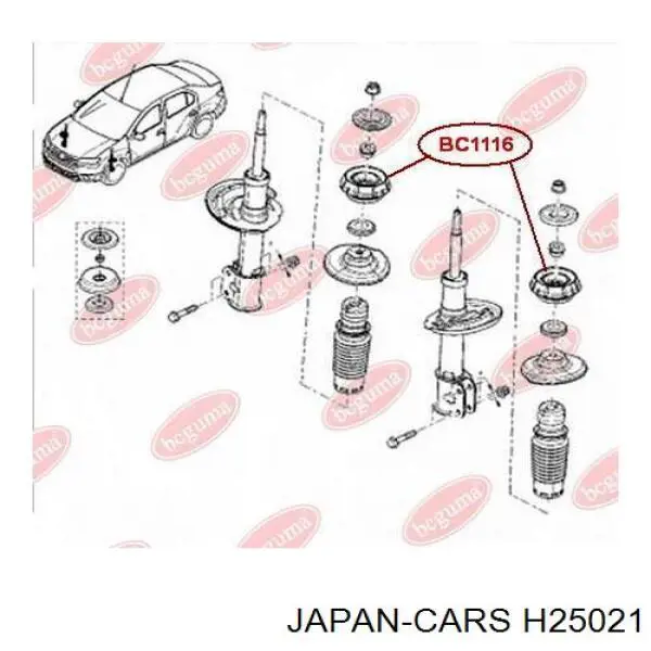 Підшипник маточини задньої Japan Cars H25021 ціна, від 17.10 USD