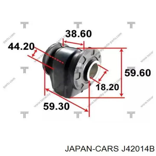 Сайлентблок нижнього важеля передньої підвіски Japan Cars J42014B ціна, від 5.07 USD