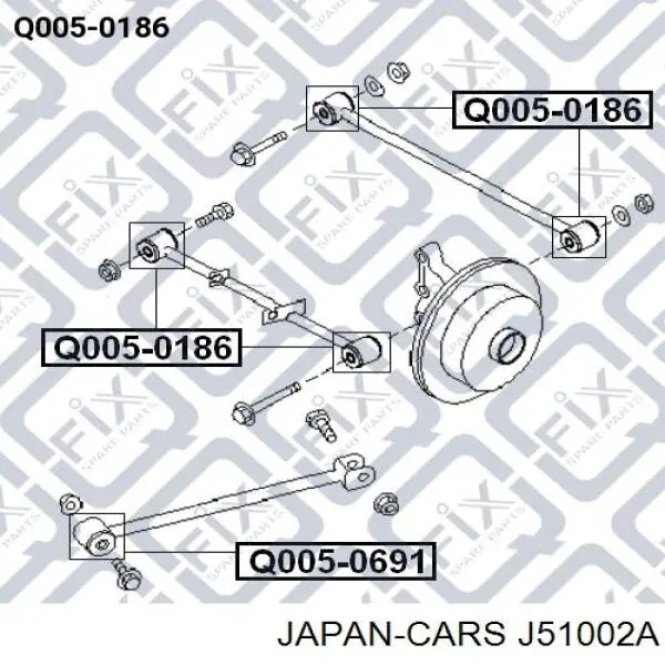 Сайлентблок заднього поперечного важеля Japan Cars J51002A