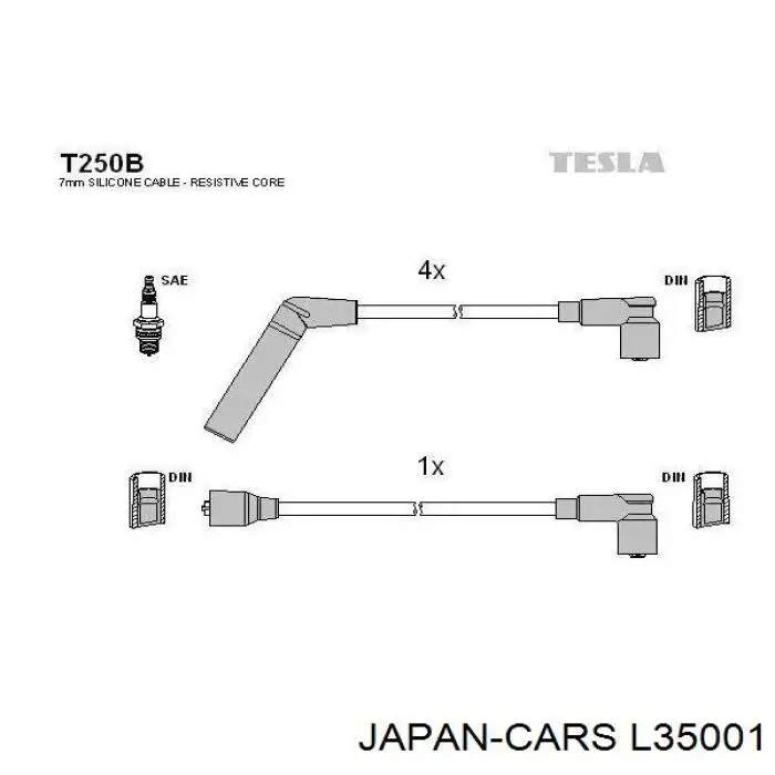 Дріт високовольтний, комплект L35001 Japan Cars