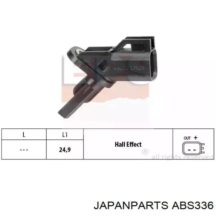 Датчик АБС (ABS) задній, лівий Japan Parts ABS336