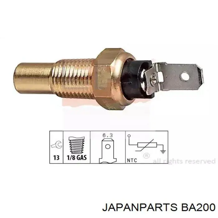 Датчик температури охолоджуючої рідини BA200 Japan Parts