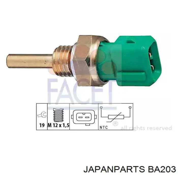 Купити BA203 Japan Parts Датчик температури охолоджуючої рідини