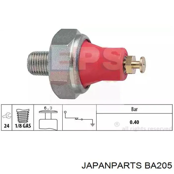 Датчик температури охолоджуючої рідини BA205 Japan Parts
