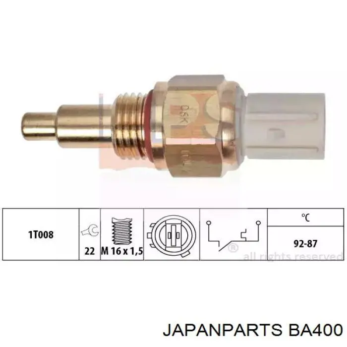 Датчик температури охолоджуючої рідини BA400 Japan Parts