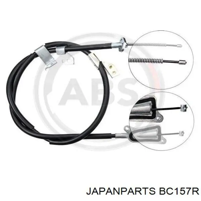 BC157R Japan Parts трос ручного гальма задній, правий