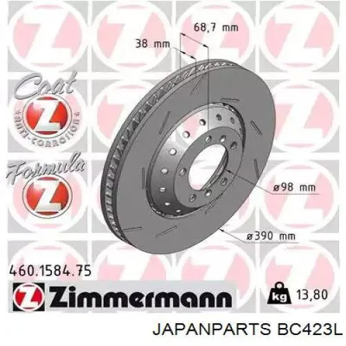 BC423L Japan Parts Трос ручника задній лівий
