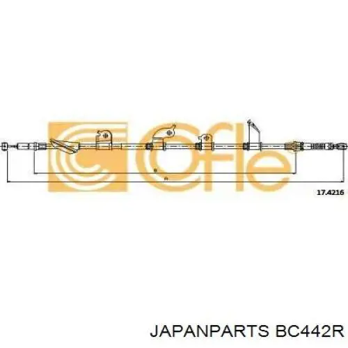 BC442R Japan Parts Трос ручного гальма задній, правий