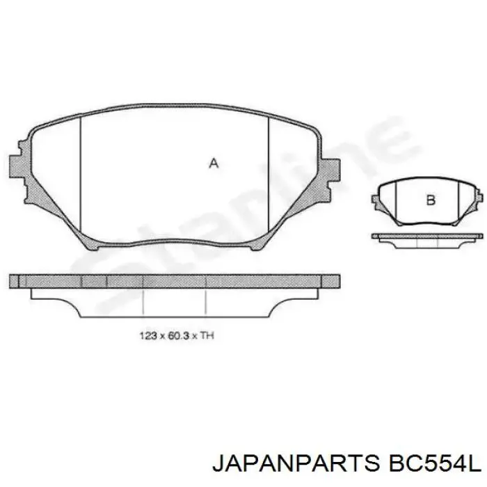 BC554L Japan Parts Трос ручного гальма задній, лівий