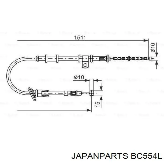 Купити BC554L Japan Parts Трос ручного гальма задній, лівий