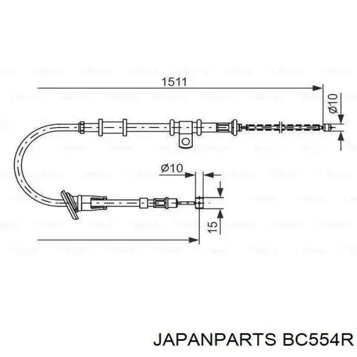 Трос ручника задній правий Japan Parts BC554R