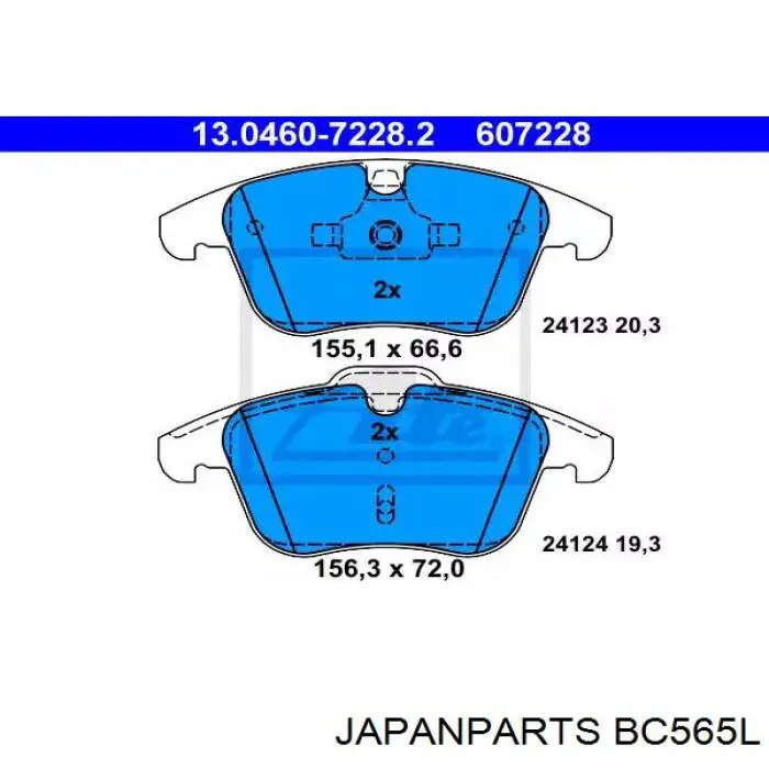 Купити BC565L Japan Parts Трос ручного гальма задній, лівий